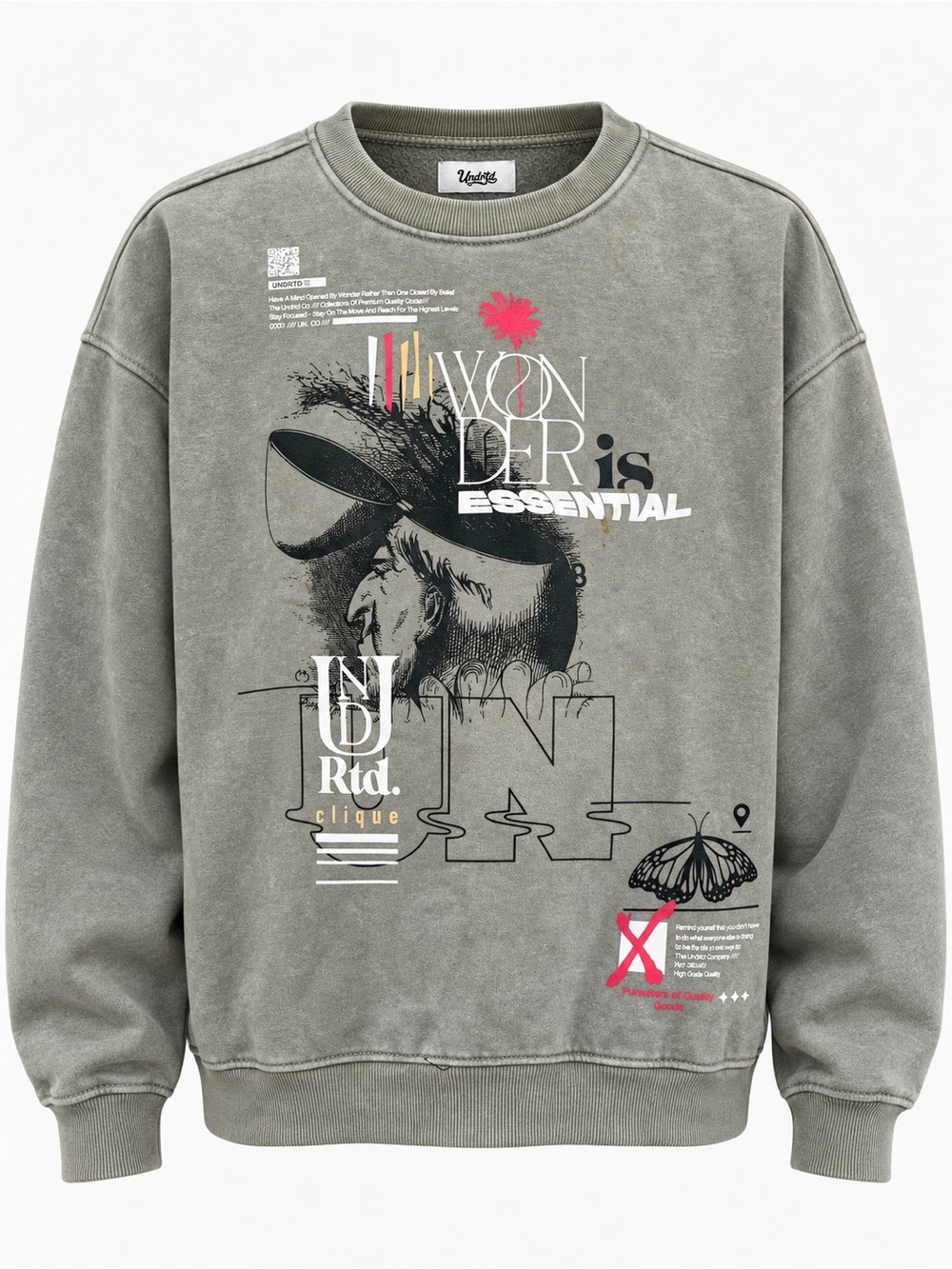 UNDRTD Vintage Olive Graphic Crewneck Sweatshirt